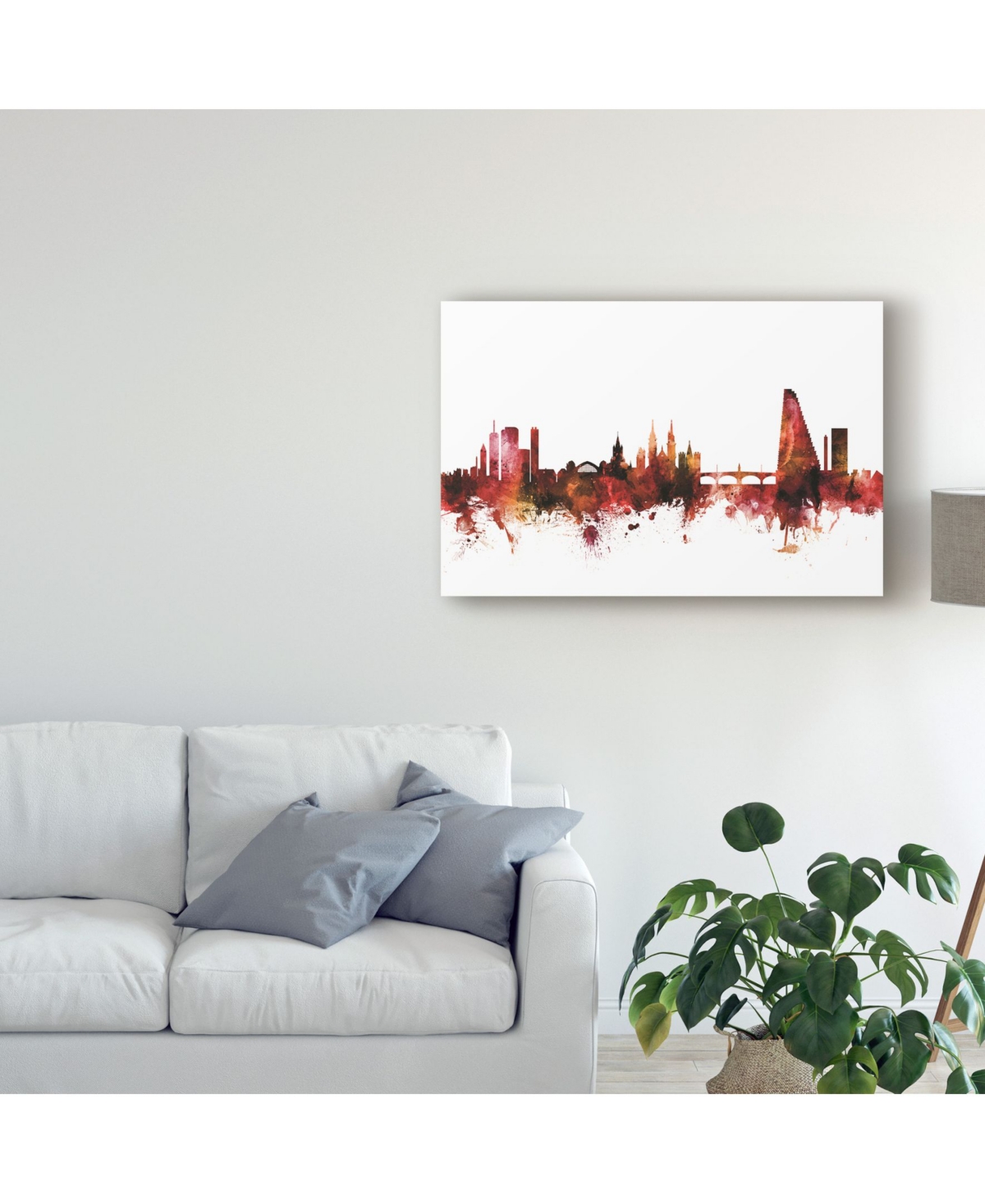Michael Tompsett Basel Switzerland Skyline Red Canvas Art -