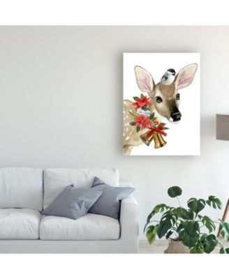 Grace Popp Deer Christmas I Canvas Art - 15" x 20"