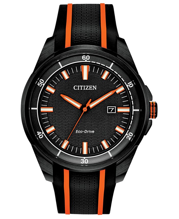Citizen Drive From EcoDrive Men's Black Silicone Strap Watch 45mm Macy's