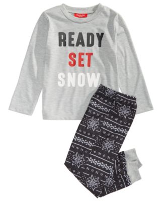 Family Pajamas - Toddler, Little & Big Boys & Girls 2-Pc. Snow Pajamas Set
