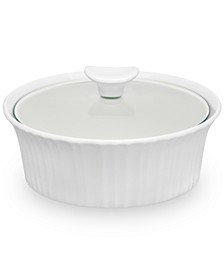 French White 1.5-Qt. Round Casserole with Glass Lid