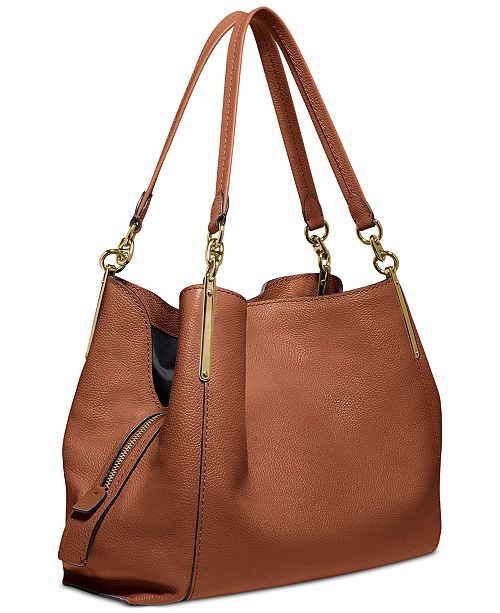 COACH Polished Pebble Leather Dalton 31 Shoulder Bag & Reviews - Handbags & Accessories - Macy&#39;s