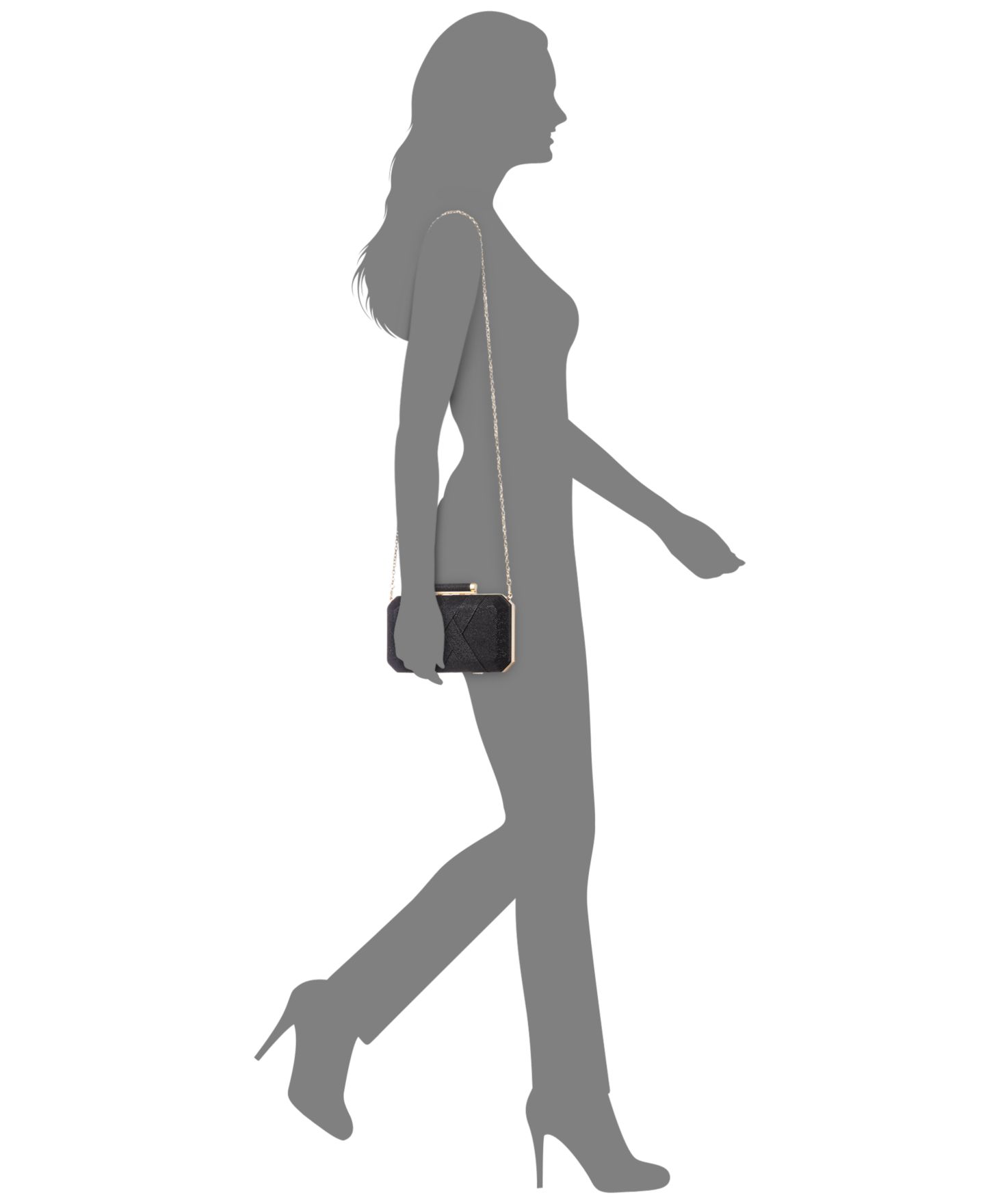 Женский клатч I.N.C. International Concepts Lindsayy XX Lurex Clutch, цвет: Чёрный / Золотой — фото 2