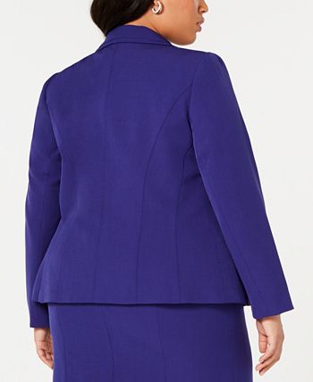Kasper Plus Size Notch Collar Crepe Blazer - Macy's