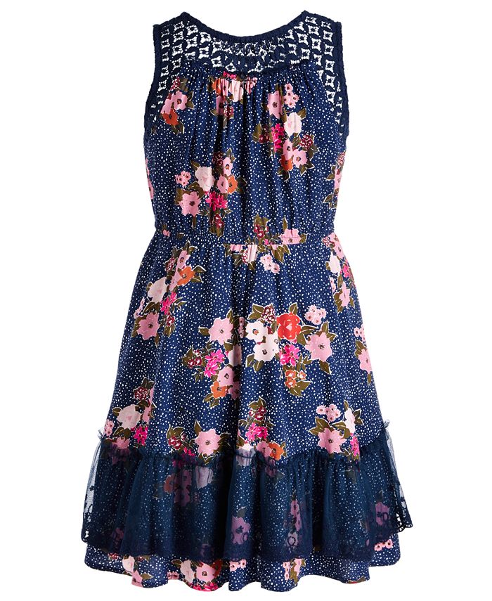 Epic Threads Big Girls Floral Challis Dress, Created for Macy's - Macy's