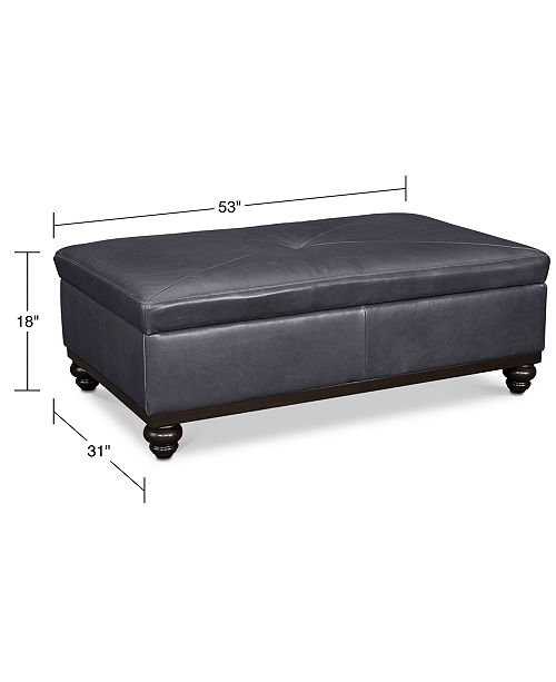 Martha Stewart Collection Saybridge Leather Storage Ottoman