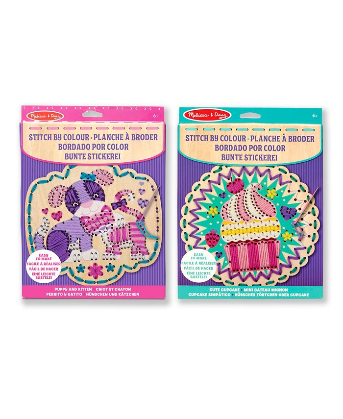 Melissa and Doug Stitch by Color Bundle Cupcake and Puppy Kitten