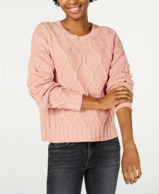 Ultra Flirt - Juniors' Marled Cable-Knit Sweater