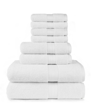 American Dawn Heirloom Manor Sarajane 800 Gsm Solid 8 Piece Bath Towel Set Bedding In White
