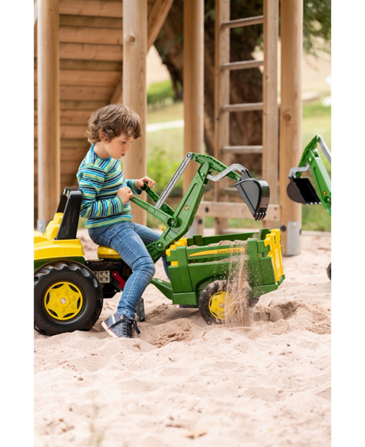 Shop Rolly Toys John Deeere Farm Trailer Tractor Accessory In Green