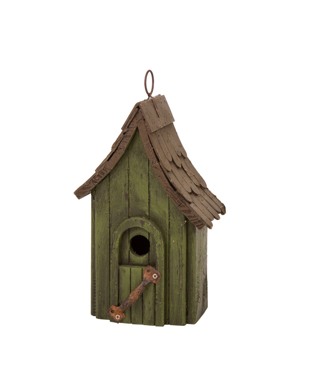 Distressed Wooden Birdhouse - Green