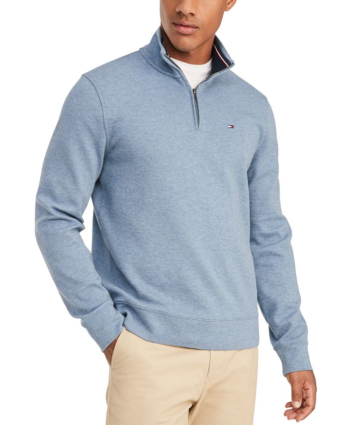 Tommy Hilfiger Men's French Rib Quarter-Zip Pullover & Reviews ...
