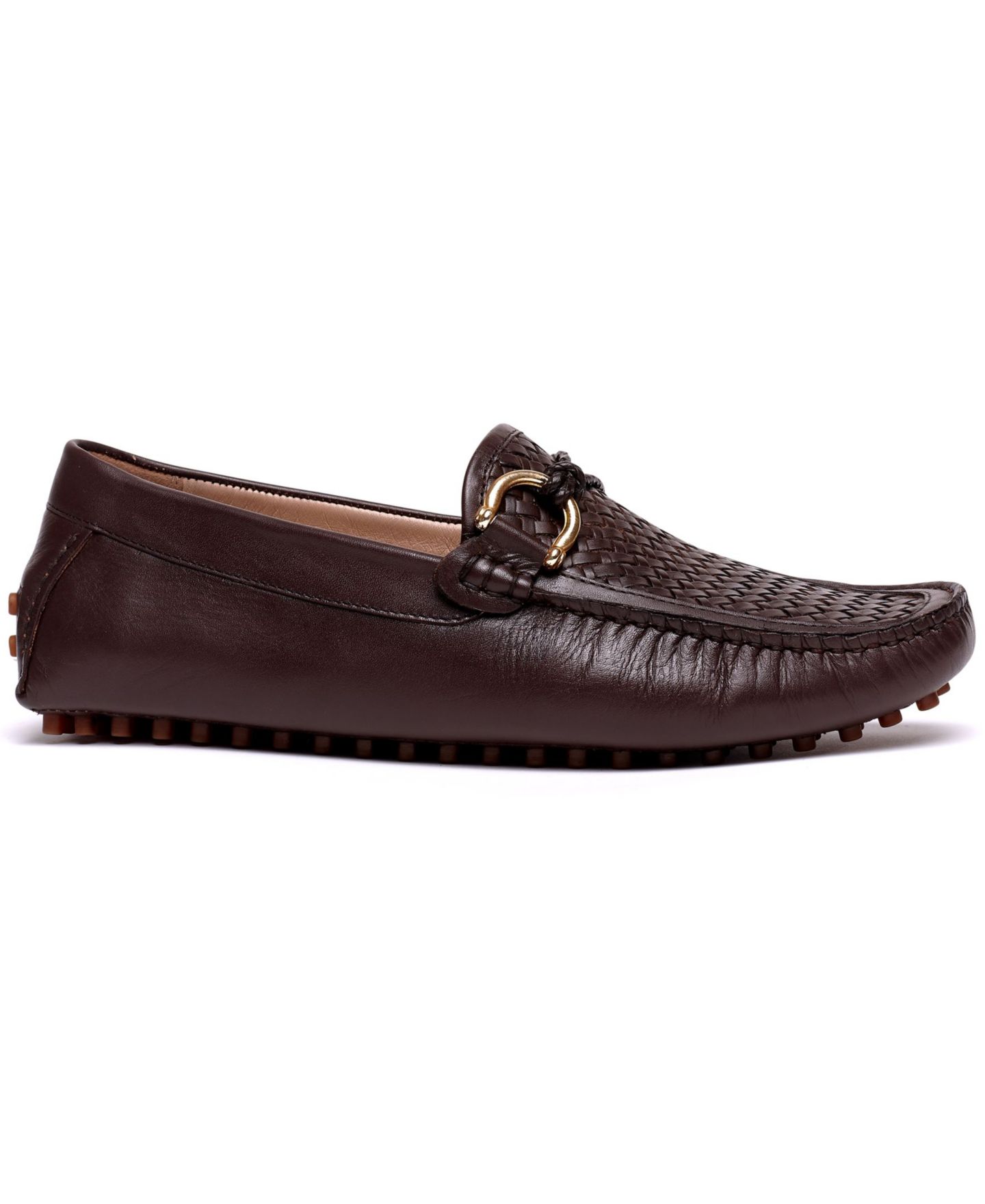Мужские туфли Carlos by Carlos Santana Malone Interweave Leather Slip-On Driving, цвет: Кофейный — фото 2