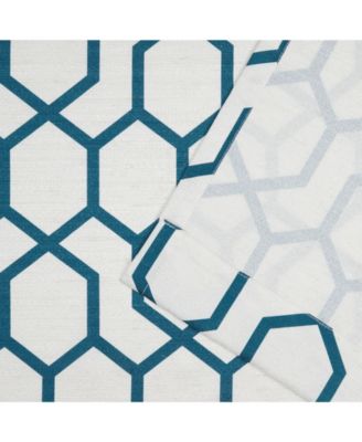 Hexa Geometric Print Hidden Tab Top Curtain Panel Pair, 54" X 96"