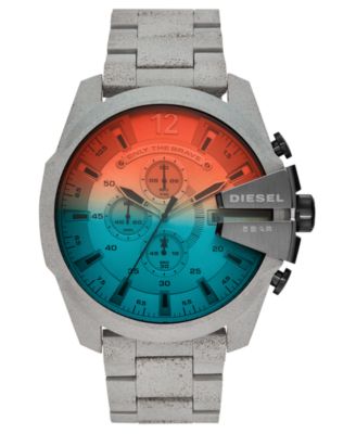 Diesel - Men's Chronograph Mega Chief Concrete Stainless Steel Bracelet Watch 51mm