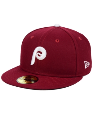 Shop New Era Philadelphia Phillies Authentic Collection 59fifty Fitted Cap In Maroon