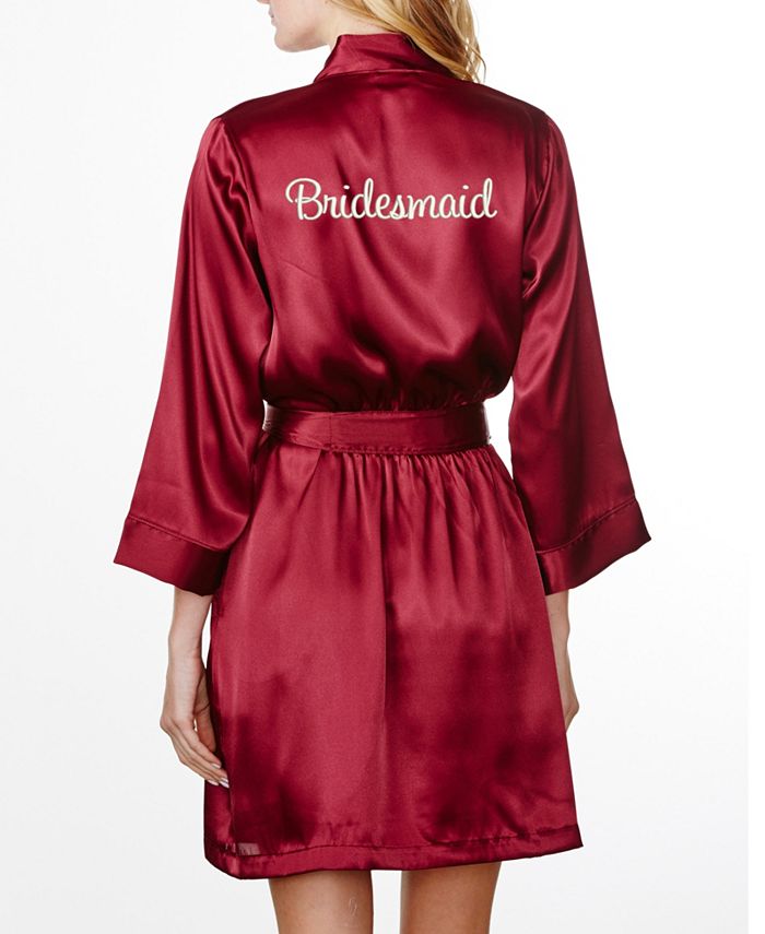 Wedding Prep Gals Plus Size Embroidered 'Bridesmaid' Robe, Online Only