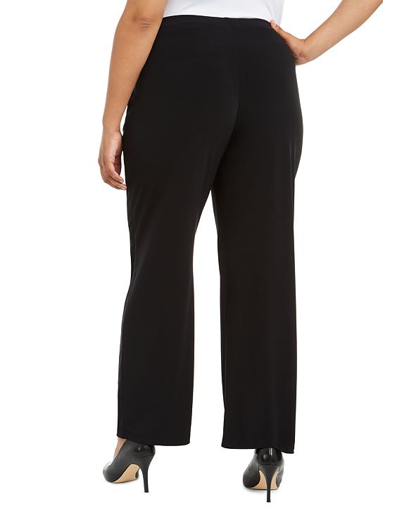 Alfani Plus Size Pull-On Wide-Leg Pants, Created for Macy's & Reviews ...