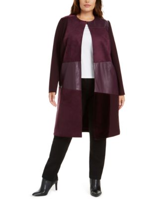 macy's calvin klein plus size coats