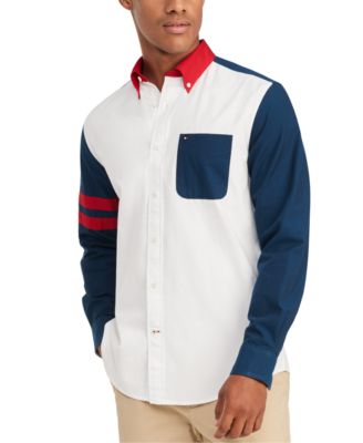 Tommy Hilfiger - Men's Custom-Fit Zay Pieced Oxford Shirt