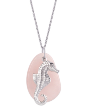 image of Pendant Necklace with Seahorse Charm in Sterling Silver