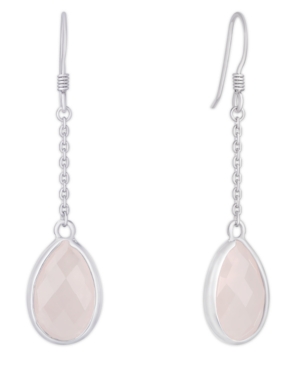 image of Rose Quartz Teardrop Earring in Sterling Silver