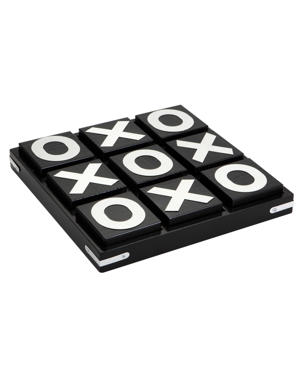 Shop Hathaway Vintage Wooden Tic Tac Toe Set With Board, 9 Pieces In Black