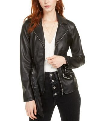 guess leather jacket macys