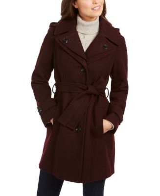 London Fog Double Collar Hooded Peacoat Macy s