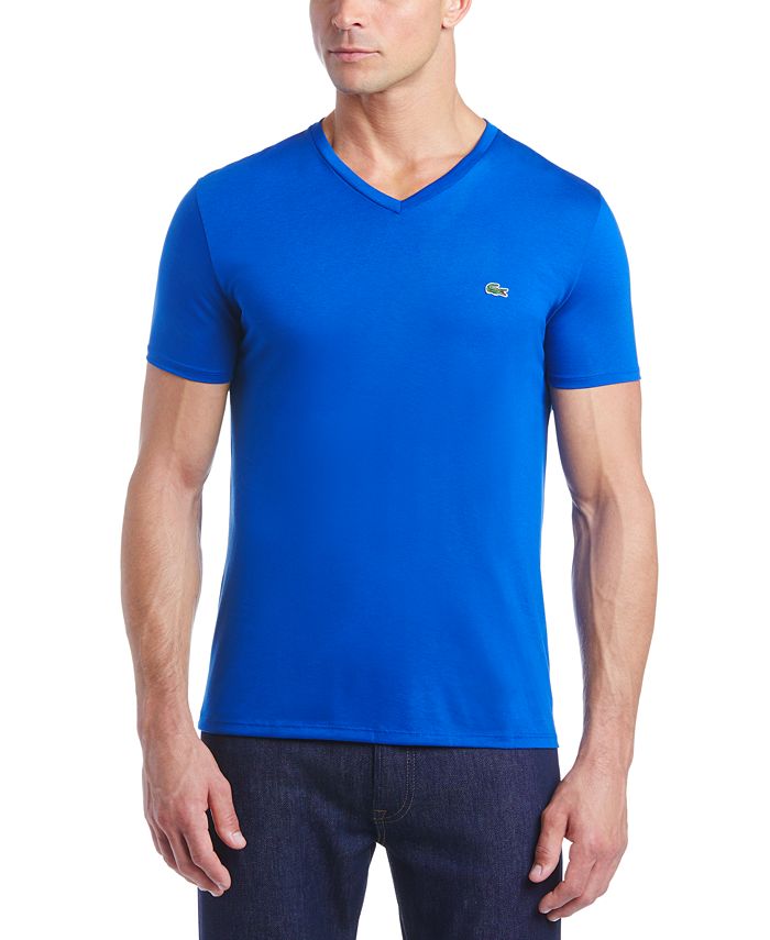 Lacoste Men's V-Neck Pima Cotton T-Shirt & Reviews - T-Shirts - Men ...