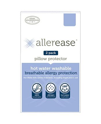 AllerEase - Hot Water Washable Zippered Standard/Queen Pillow Protector 2 Pack