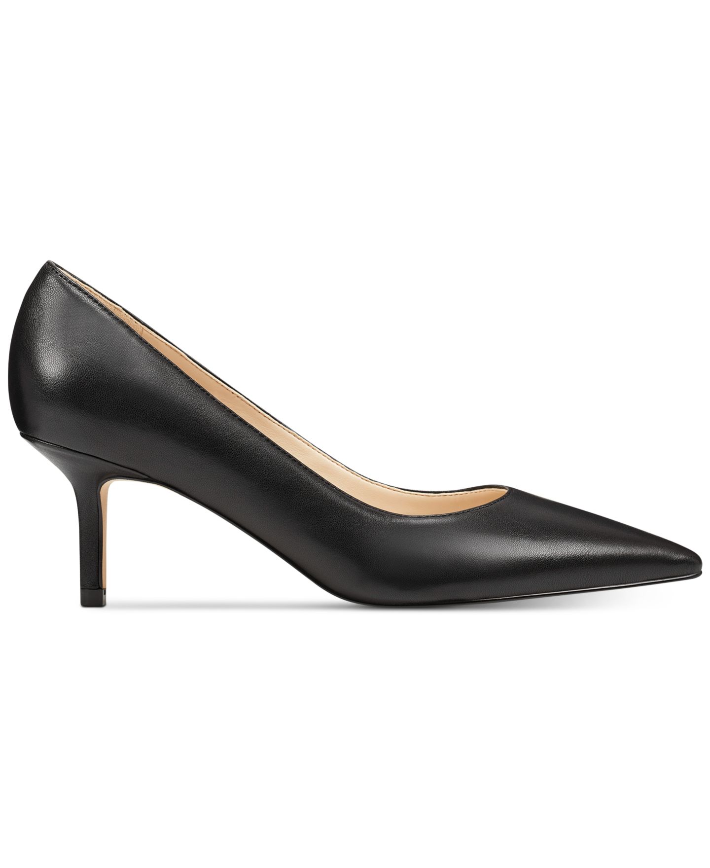 Женские туфли Nine West Arlene Pointed Toe Kitten Heel Pumps, цвет: Чёрный кожаный — фото 2