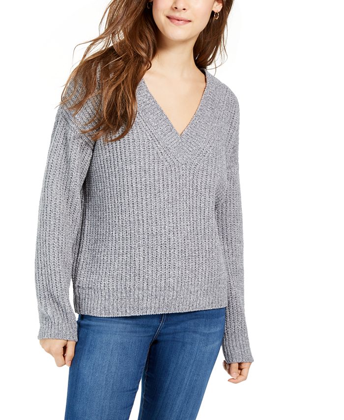 Hippie Rose Juniors' V-Neck Chenille Sweater & Reviews - Sweaters ...