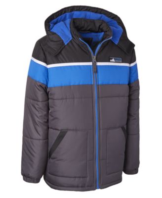 Ixtreme - Big Boys Hooded Colorblocked Puffer Jacket With Hat