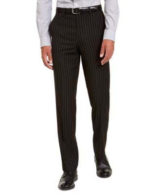 Black pinstripe pants mens best sale