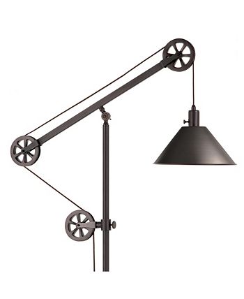 Hudson & Canal - Descartes Floor Lamp In Blackened Bronze With Pulley System