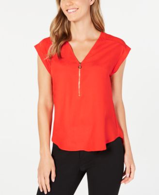 calvin klein zip front top