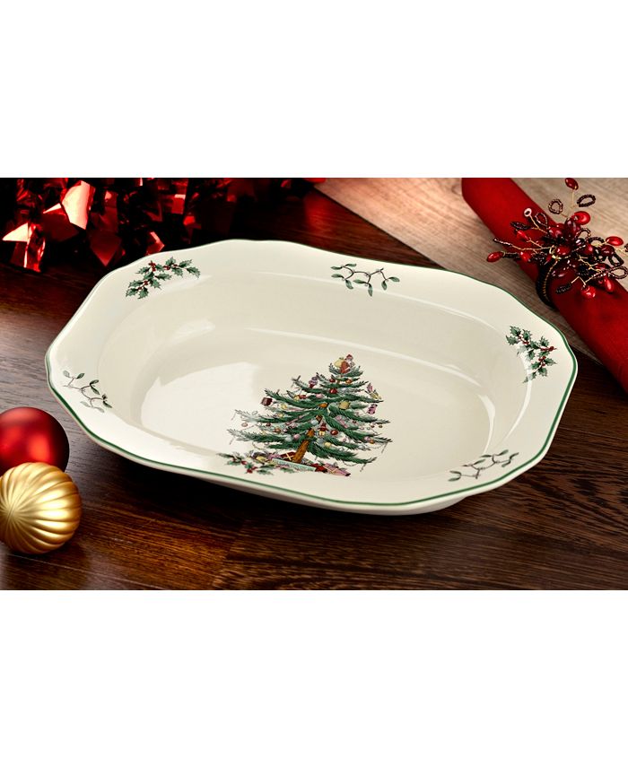 Spode Dinnerware, Christmas Tree Open Vegetable Bowl Macy's