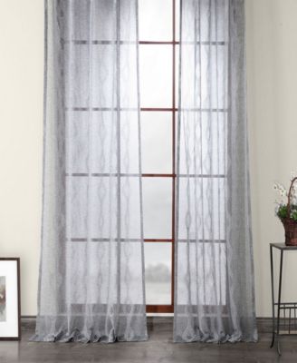 Vega Striped Patterned Faux Linen Sheer Curtain