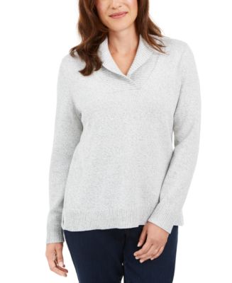 Karen Scott Plus Size Cotton Marled Sweater, Created for Macy's