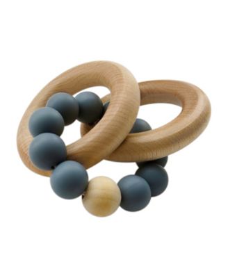 3 Stories Trading Tiny Teethers Infant Silicone And Beech Rattle And Pacifier Clip Set