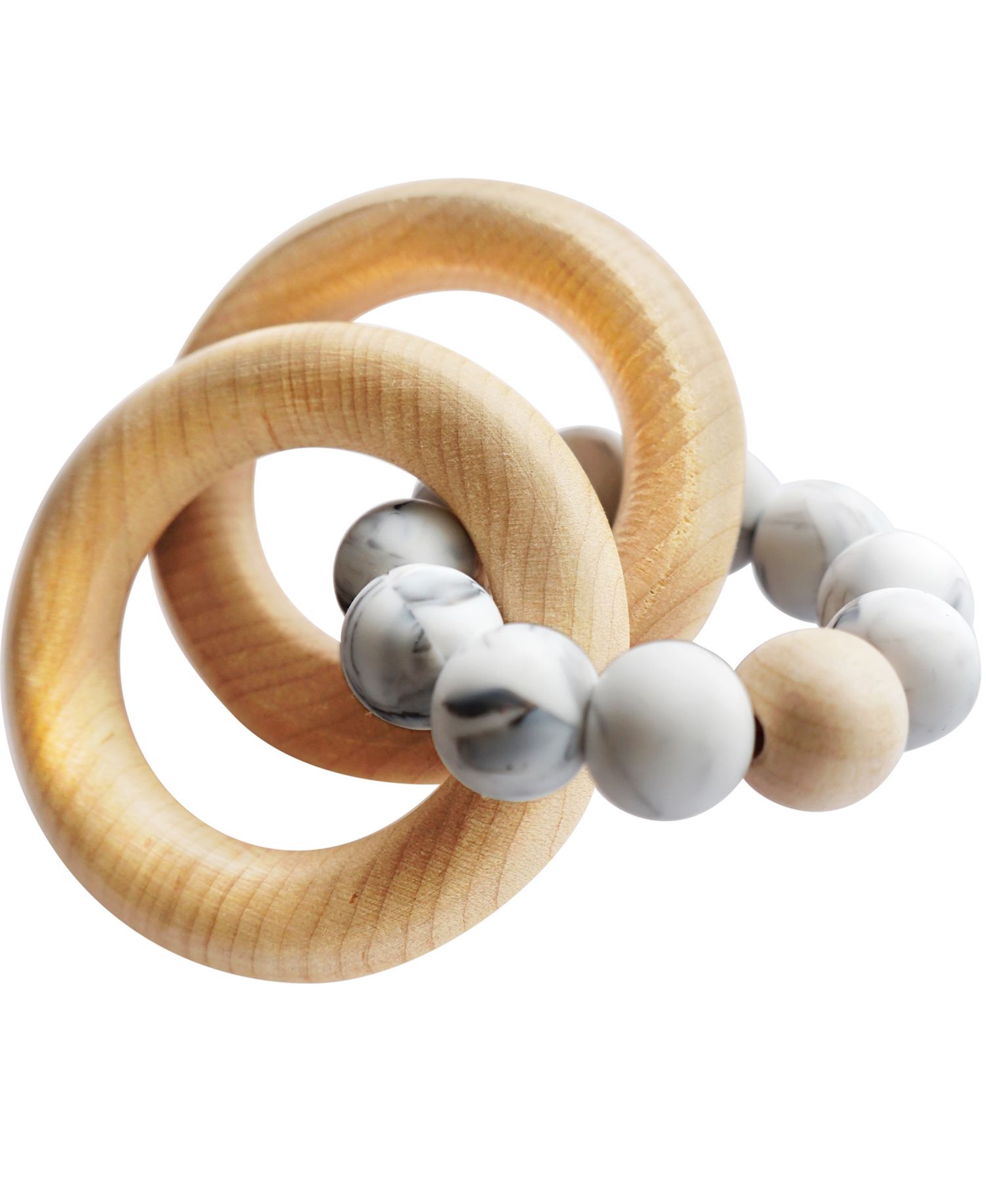 3 Stories Trading Tiny Teethers Infant Silicone And Beech Rattle And Pacifier Clip Set
