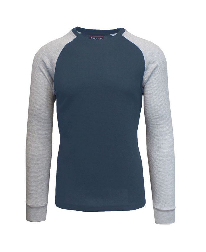Galaxy By Harvic Men's Long Sleeve Thermal Shirt with Contrast Raglan Trim  on Sleeves - Macy's