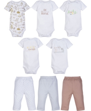 Miracle Baby Boys and Girls 5-Pack Short Sleeve Bodysuit and 3-Pack pant outfit