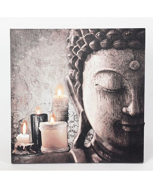 Luxen Home Zen Buddha And Candles Print With Led Lights Reviews All Wall Decor Home Decor Macy S