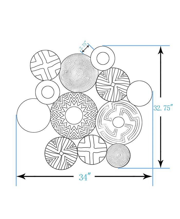 Luxen Home Abstract Metal Wall Art Macy's