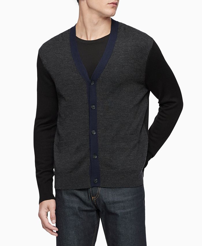 Calvin Klein Men's Colorblocked Cardigan Sweater - Macy's