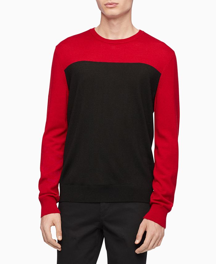 Calvin Klein Calvin Klein Men's Merino Colorblock Sweater - Macy's