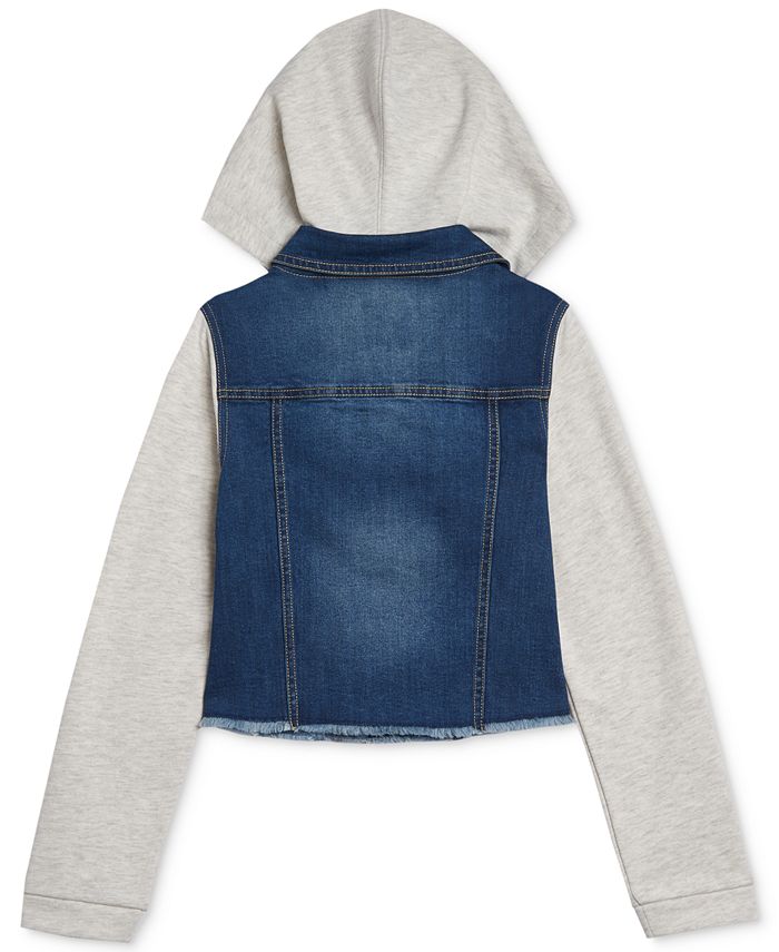 Tommy Hilfiger Little Girls Hooded MixedMedia Denim Jacket Macy's