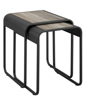 Walker Edison Curved Metal 2 Piece Set Nesting Tables